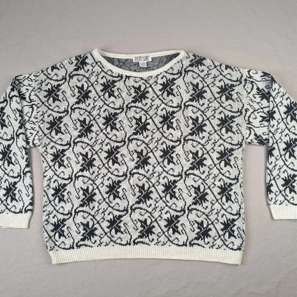 Lindsey Blake Sweater Wonens  Ramie Blend Patterned Pullover